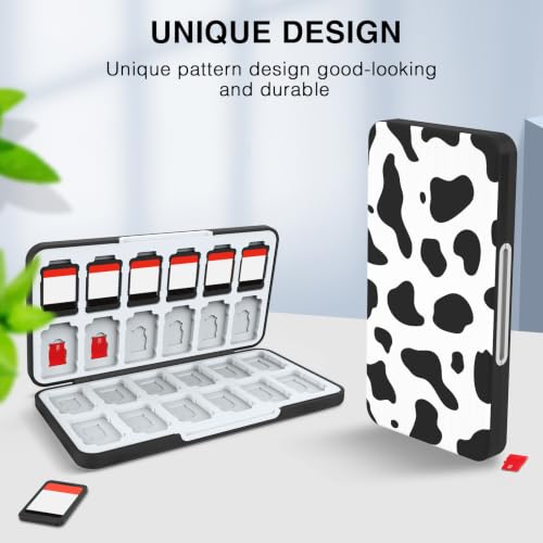 HEIYING Switch Game Case with 48 Precise Slots for Nintendo Switch 2 / OLED | Portable Game Card Holder, Hard ABS Shell with Soft Silicone Lining, Precise Card Slots,Magnetic Closure for Easy Access - color: COW