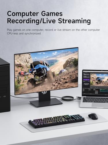 Hagibis USB3.0 Video Capture Card with 100W PD, HDMI to USB A/USB C Capture Cable 1080P@60fps YUY2 MJPEG MS2130 for Quest 3 2 Pro VR Switch2 PS4/5 Live Broadcast, Gaming, Streaming, Recorder