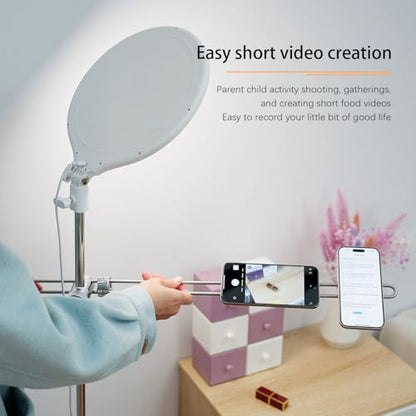LED Ring Light with Stand 150cm, Professional 6000K Full-Screen Big Ring Lighting with Phone Holder, Selfie Lights for Studio Video Photography, TikTok, YouTube, Live Stream - color: Silver