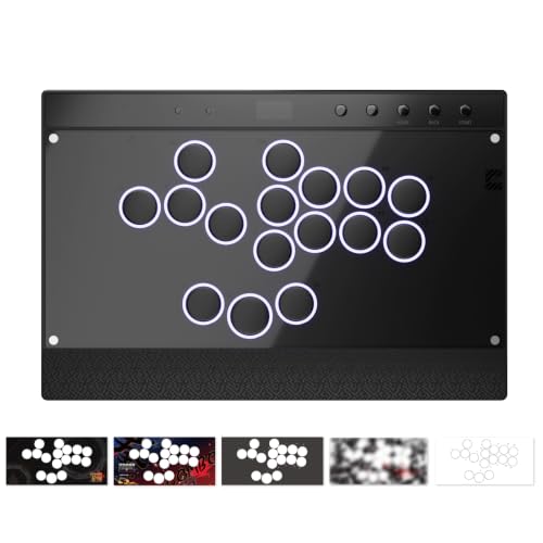 Haute42 Leverless Controller for Arcade Gaming: C16 Magnetic Detachable Series - Aluminum Alloy Base with Acrylic Panel - Laser-Engraved Wrist Rest - Custom RGB Controller for PC/Switch/PlayStation