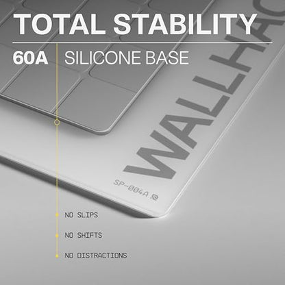 Wallhack SP-004A Glass Gaming Mouse Pad, Medium 15.4x17.7 in, White | Tempered Glass Mousepad For FPS & Esports, Compact Precision Surface With Smooth Tracking & Non-Slip 60A Silicone Base - color: SP-004A Compact | White