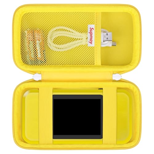Supmay Hard Travel Case for My Arcade Pac Man Pocket Player Handheld Game Console, Portable Video Game System Handheld Game Protection Case with Mesh Pocket for Batteries and USB-C Cable, Yellow - color: Yellow