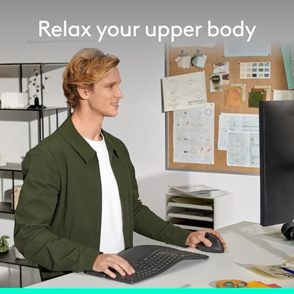 Logitech Left Handed Lift Vertical Ergonomic Wireless Mouse - Graphite | Connect via Bluetooth or included Logi Bolt USB-A receiver, quiet clicks, 4 of 6 buttons customizable, Windows Mac compatible - color: Graphite, style: Left-Handed