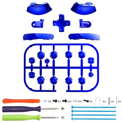 eXtremeRate DIY Replacement Full Set Buttons for Joycon 2, Custom ABXY Direction Keys Dpad + - C Home Capture Release L R ZR ZL Trigger Buttons for Nintendo Switch 2 Controller - Chrome Blue - color: Chrome Blue
