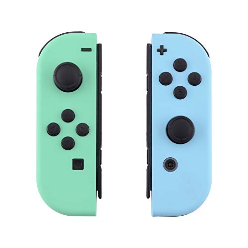 eXtremeRate DIY Replacement Shell Buttons for Nintendo Switch & Switch OLED, Mint Green & Heaven Blue Custom Housing Case with Full Set Button for Joycon Controller [Only the Shell, NOT the Joycon] - color: Mint Green & Heaven Blue