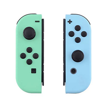 eXtremeRate DIY Replacement Shell Buttons for Nintendo Switch & Switch OLED, Mint Green & Heaven Blue Custom Housing Case with Full Set Button for Joycon Controller [Only the Shell, NOT the Joycon] - color: Mint Green & Heaven Blue