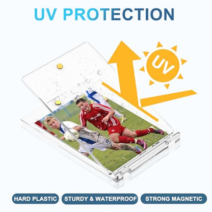 180pt Magnetic Card Holders, 15ct One Card Touch Holder for Trading Cards, Baseball Card Protectors Hard Plastic, Magnetic Thick Card Display Case for Sports Cards, Game Cards - size: 180pt, 15pcs