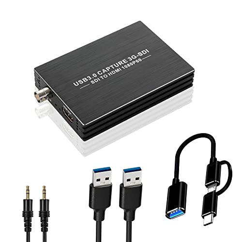 SDI Capture Card, 1080P to USB 3.0 Video Capture Card, SDI to HDMI Adapter Capture Card for Streaming Game Streaming Video Recording for Windows, Linux, MAC OS - color: SDI Capture