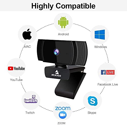 NexiGo 1080P Autofocus Webcam Kits, N930AF FHD USB Web Camera with Privacy Cover, Upgraded Video Conference Lighting, Extendable Tripod Stand, for Zoom/Skype/Teams