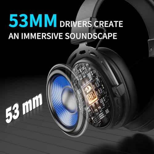 Redragon H375 Wired Gaming Headset, 53mm Drivers 7.1 Surround Sound, Detachable Noise Cancelling Mic, USB Computer Headset with RGB, Lightweight Design for PC/Laptop/PS4 | 53mm Driver, Removable Noise Cancelling Microphone, Lightweight Design, Compatible