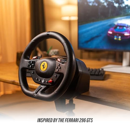 Thrustmaster T98 X Ferrari Licensed Racing Wheel & Pedal Set - XBOX & PC | 240-degree rotation, bungee-cord resistance, paddle shifters, 3 driving modes, Hall-Effect sensors, tool-free desk clamp - style: Xbox | PC
