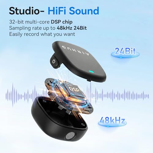 Wireless Lavalier Microphone for iPhone/Android/PC | 60H Battery, 48KHz 24Bit, Plug-Play Lightning/USB-C, 3 Recording Modes, AI Noise Cancellation - size: Mic 2 (2 TX + 1 RX + Charging Case)
