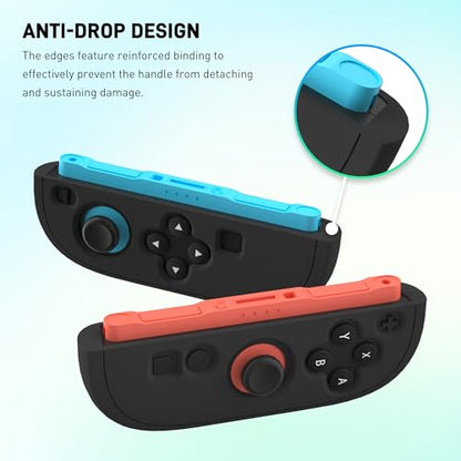 GLDRAM Case for Nintendo Switch 2 Joycon Controller, Soft Silicone Skin Protective Cover Shell with 2 Thumb Grips for Joycon 2 - Black - color: Black