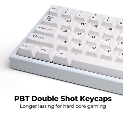 CyberPowerPC CK60 White 60% Hot-Swappable RGB Customizable Mechanical Gaming Keyboard, Dampening Foam, Aluminum CNC Case w/Gateron Red Switches and PBT Keycaps - color: White