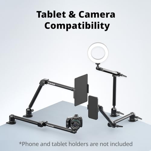 AVerMedia Mic Arm with Desk Clamp, Fully Adjustable Boom Arm, 1/4” to 5/8” Adapter, Heavy Duty Mic Stand for Studio, Podcast, Gaming, including both High & Low Profile Mic Arm setups- FLEXI go BA311L