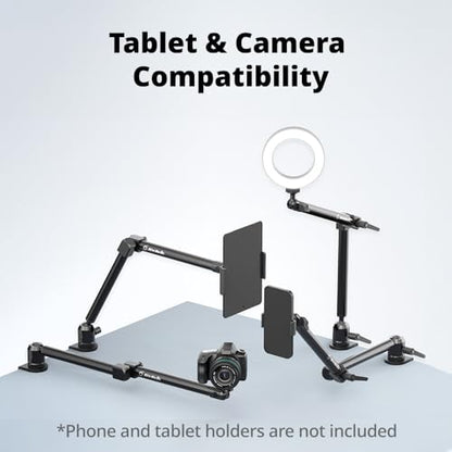 AVerMedia Mic Arm with Desk Clamp, Fully Adjustable Boom Arm, 1/4” to 5/8” Adapter, Heavy Duty Mic Stand for Studio, Podcast, Gaming, including both High & Low Profile Mic Arm setups- FLEXI go BA311L