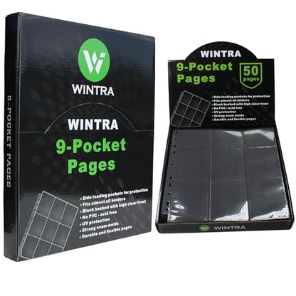 Superior 9-Pocket Double-Sided Trading Card Pages, 900 Pockets Side-Loading Card Binder Sleeves,Card Protector Sheets for Various Trading and Sports Cards | Side Loading Trading Card Binder Sleeves, Heavy-duty Album Page Protectors for 3-ring/D-ring Binde