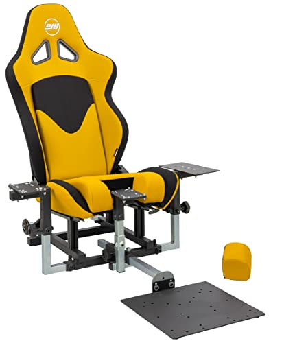 SimFab Modular Flight Simulator Cockpit For Combat Simulation. DCS Edition. Compatible With Thrustmaster Warthog, WinWing, VirPil, VKB And Alike Controls. Upgradable To General Aviation, Space Sim Or Sim Racing. (yellow seat) - color: yellow seat