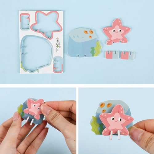 LOMIMOS Educational 3D Cartoon Puzzle for Kids,25Pcs 3D Cartoon Jigsaw Creative Learning Model for DIY Crafts Birthday Party Favor Gifts (Marine Organism) - style: ocean