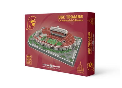 Pro Lion 3D Jigsaw Puzzle of Los Angeles Memorial Coliseum - 136 Pieces | 2 Hour Build Time | Home of USC Football Team | American College Football Gifts for Boys, Men & Kids Aged 8 & Up | Sports Fans - style: Home of USC Football Team