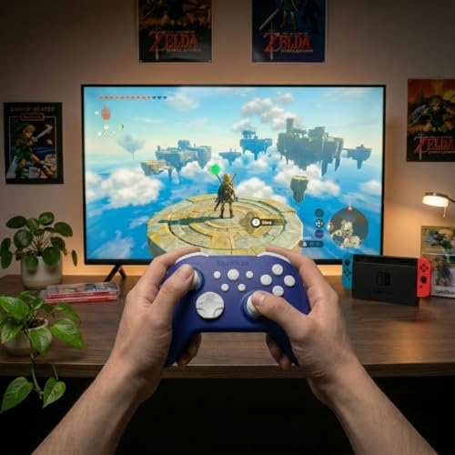 ShanWan Wireless Bluetooth Controller, Gamepad with 2.4G Receiver and Data Charging Cable, Compatible with Windows PC, Android, iOS, iPad, macOS and Switch 2