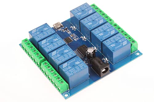 HID Drive-Free USB Computer Control Switch Relay Module USB Smart Switch Control Plug and Play (8-Channel Micro-USB) - size: 8-Channel Micro-USB