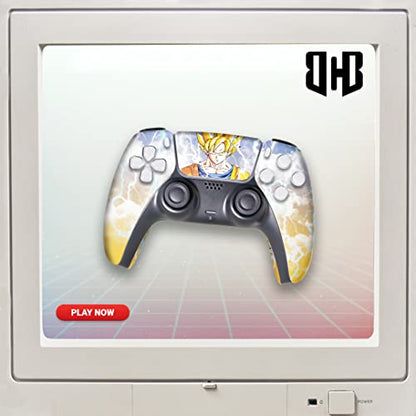 D. B. Z. Go-Ku Custom PS-5 Controller Wireless compatible with Play-Station 5 Console by BCB Controllers | Proudly Customized in USA with Permanent HYDRO-DIP Printing (NOT JUST A SKIN) (MODDED) - color: D. B. Z. Go-Ku, size: Modded - Front Print Only