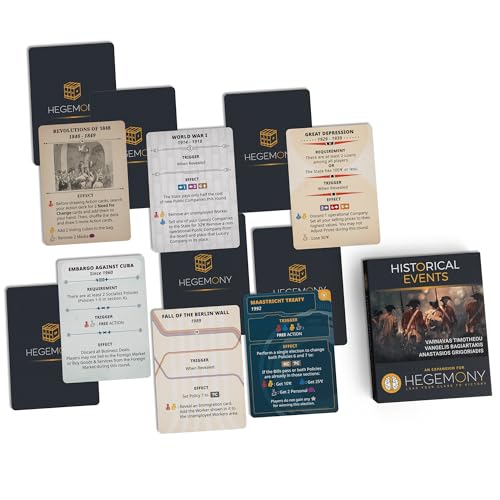 Hegemony: Historical Events Expansion - 50 New Cards Add Events to Your Gameplay, Unique Asymmetric Card Driven Game Board Game, Ages 14+, 2-4 Players - style: Historical Events