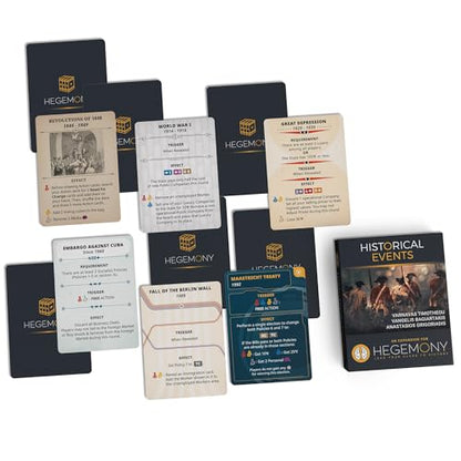 Hegemony: Historical Events Expansion - 50 New Cards Add Events to Your Gameplay, Unique Asymmetric Card Driven Game Board Game, Ages 14+, 2-4 Players - style: Historical Events