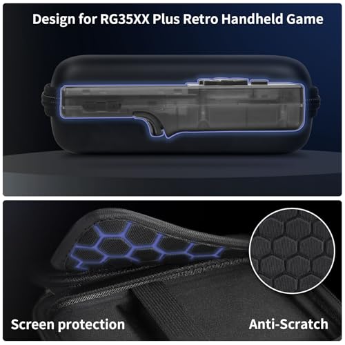 PAIYULE Travel Case for RG35XX/RG35xx Plus Retro Handheld Game Console | Hard EVA Shell, Handheld Console Storage, Accessory Pocket, Carry Handle, Case Only, For Gamers & Collectors