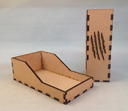 Werewolf Mini Dice Tower v1 Green Acrylic Window Laser Cut MDF Unique Gift