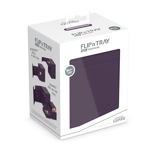 Ultimate Guard Flip'n'Tray 133+, Deck Case for 133 Double-Sleeved TCG Cards + Dice Tray, Purple, Independent Magnetic Closure & Microfiber Inner Lining - color: Purple, size: 133+