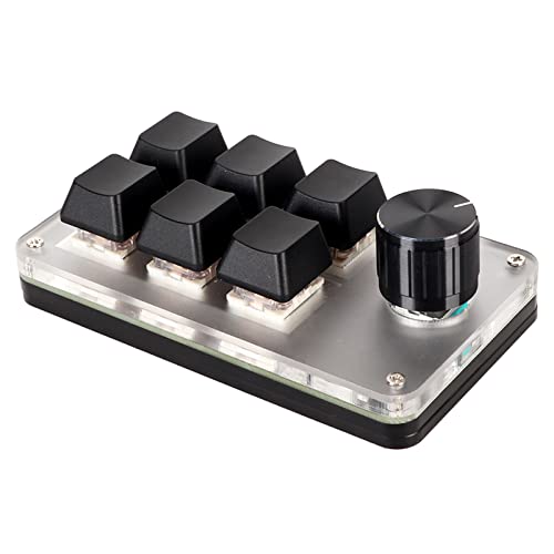 Zyyini Mini Macro Mechanical Gaming Keyboard, USB Red Switch Plug and Play One Handed USB PC Keypad, Ergonomic Customized Knobs, for for Vista, for Linux, for OS X (6 Keys