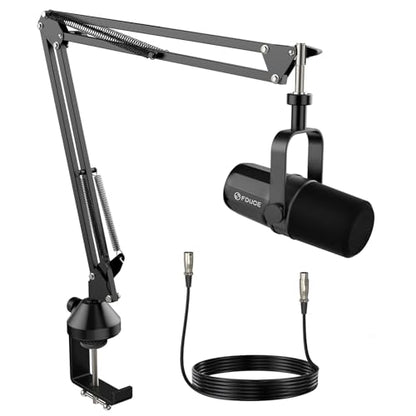 FDUCE XLR Dynamic Microphone for Vocal Recording, Podcasting, Gaming, Live Streaming&Broadcasting, All Metal Cardioid Mic, Voice-Isolating Technology, with Boom arm SL40X+ - style: SL40X with Boom Arm