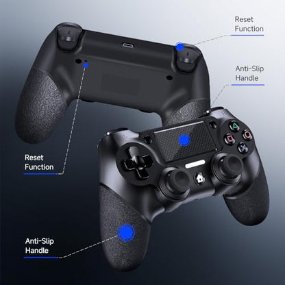 AceGamer 2 Pack Wireless Controller for P4, with Non-Slip Grip of Both Sides and 2 USB-C Cable! (Midnight Black * 2) - color: Midnight Black