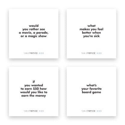 TableTopics Kids "To Go" Question Game with Conversation Cards for Kids - 40 Conversation Starters for Families to Play at the Dinner Table, Family Game Night, & Road Trips