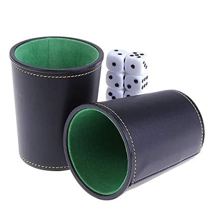 1 Piece PU Dice Cup KTV Entertainment Cups New Leather Trumpet Flannel Game Tool Accessary Leather Cup with Lid