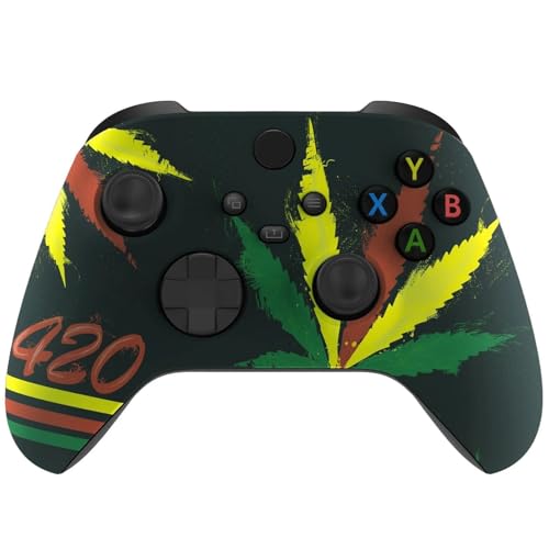 Stealth Controllers Wireless Controller for Xbox Series S, Xbox Series X, Xbox One - Soft Touch Feel - Custom Series S/X Controller (Leaves 420) - color: Leaves 420