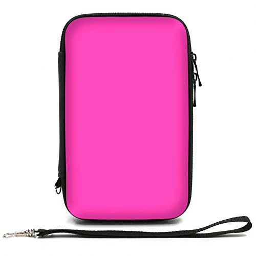 ADVcer 3DS Case, EVA Waterproof Hard Shield Protective Carrying Case with Detachable Hand Wrist Strap Compatible with Nintendo 3DS, 3DS XL, New 3DS, DSi, DSi XL, DS, DS Lite (Fuchsia) - color: Fuchsia