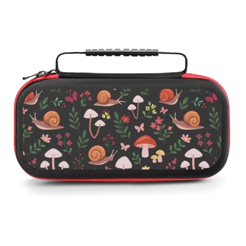 AoHanan Colorful Mushrooms Snails Butterflies Switch Carrying Case Game Case with 20 Games Cartridges Hard Shell Travel Protection for Switch Console & Accessories - color: Colorful Mushrooms Snails Butterflies