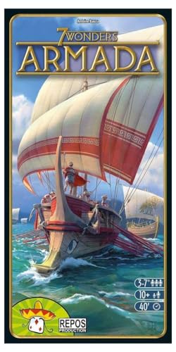 Asmodee 7 Wonders Armada Expansion - Naval Warfare and Enhanced Player Interaction, Strategy Game for Kids & Adults, Ages 10+, 3-7 Players, 40 Minute Playtime | Command powerful fleets and explore new islands in this epic expansion. Ages 10+, 3-7 Players,