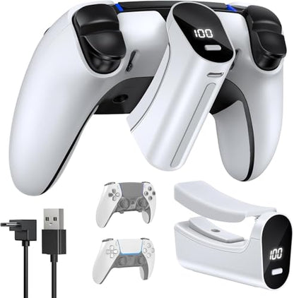 YUANHOT 7400mWh Battery Pack for PS5 & Edge Controller with LED | Play and Charge Kit,Extended Gaming Time,DualSense Rechargeable Accessories for PlayStation 5