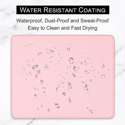 Hsurbtra Mouse Pad, Premium-Textured Square Mousepad 10.2 x 8.3 Inch, Stitched Edge Anti-Slip Waterproof Rubber Pretty Cute Computer Mat for Office Gaming Laptop Women Kids Pink - color: Pink, size: Square Mousepad (10.2" x 8.3")