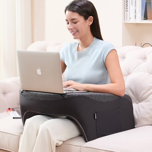 cooloo8 Reading Pillow, Lap Desk, Laptop Pillow for Lap, Large Gaming Pillow for Reading, Working, Gaming or Sitting in Bed Floor Couch(Dark Grey) - color: Dark Grey, size: Large