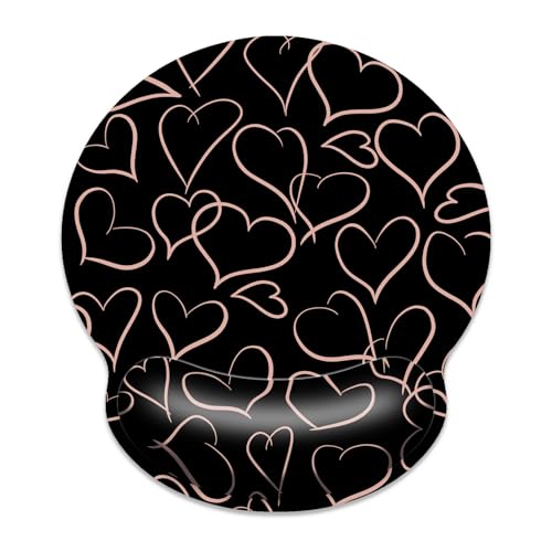 Gaming Mouse Pad Wrist Support,Ergonomic Mouse Pad with Wrist Rest,Comfortable Mousepad with Smooth Wrist Rest,Pain Relief Mouse Pads for Non-Slip Base,Computer,Laptop,Office，Home（Love） - color: Love