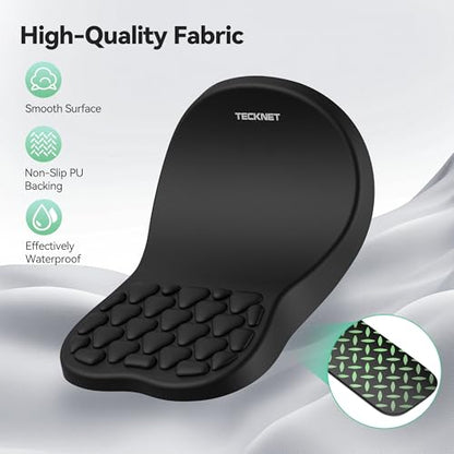 TECKNET Keyboard Wrist Rest and Mouse Pad 2 in 1 Set with Wrist Support | Comfortable Massage Design Effectively Relieves Carpal Tunnel Syndrome, Suitable for Computers Keyboard and Mouse