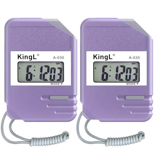 2 Pack Digital Stopwatch Timer with Large Display,Lap Split Mode, Waterproof Handheld Timer for Coaches, Teachers, Kids, Running, Swimming, Training(Purple-2 Pack) - style: style1-2pack/Purple