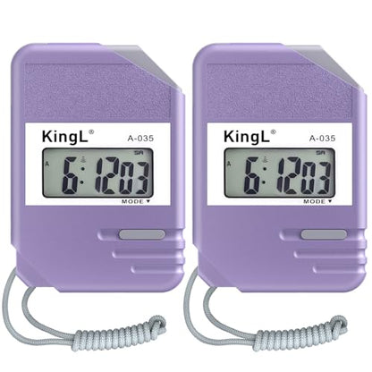 2 Pack Digital Stopwatch Timer with Large Display,Lap Split Mode, Waterproof Handheld Timer for Coaches, Teachers, Kids, Running, Swimming, Training(Purple-2 Pack) - style: style1-2pack/Purple