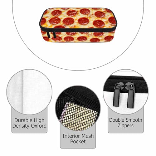 Cheese Pizza Pencil Case Fantasy Delicious Food Circle Pencil Bag Pouch Box Organizer for College Student Teen Adults - color: Cheese Pizza