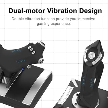 Tangxi Flight Simulator Controller, Throttle and Joystick Flight Simulator Game Controller with Vibration Function and Throttle Control, for PS 4 / X box/Wins 7/8/10/11